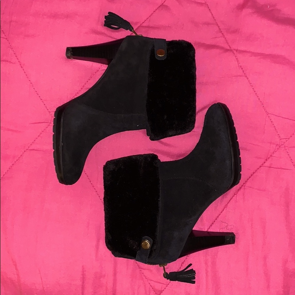 Black Suede bootie heels